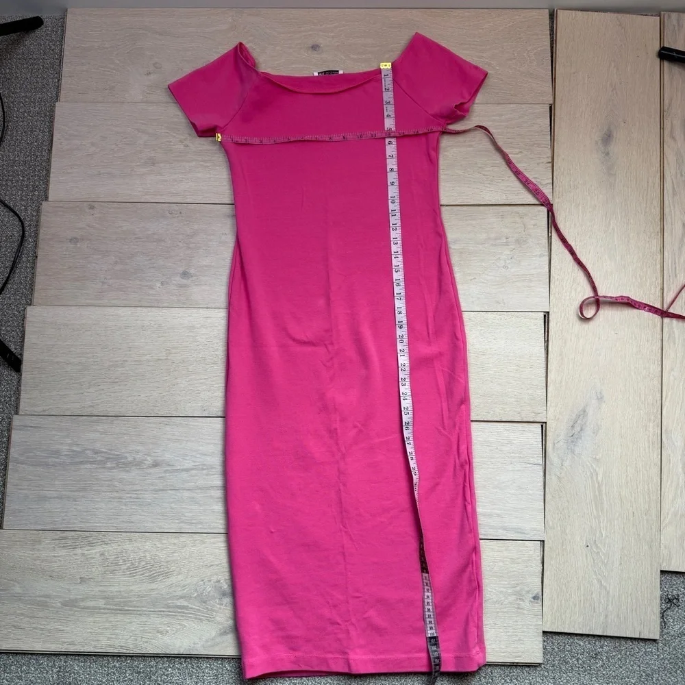 Zara Off the Shoulder Pink Midi Dress - Picture 5 of 5